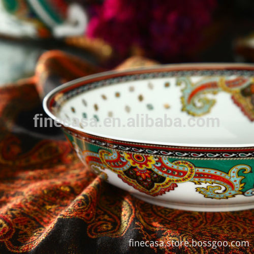 9 Inches Luxury Antique Decorative Porcelain Bowl of Paisley